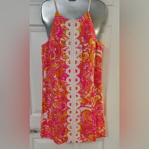 Lilly Pulitzer Sunshine Lace and Yellow Sea Dress. size 10